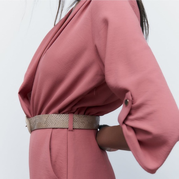 ZARA BELTED WRAP JUMPSUIT - Picture 3 of 13